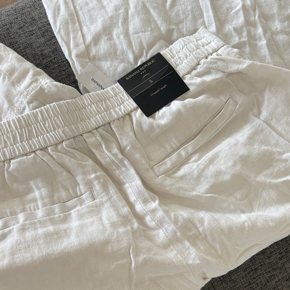 Banana Republic White Wide-Leg Pants - Picture 6 of 6